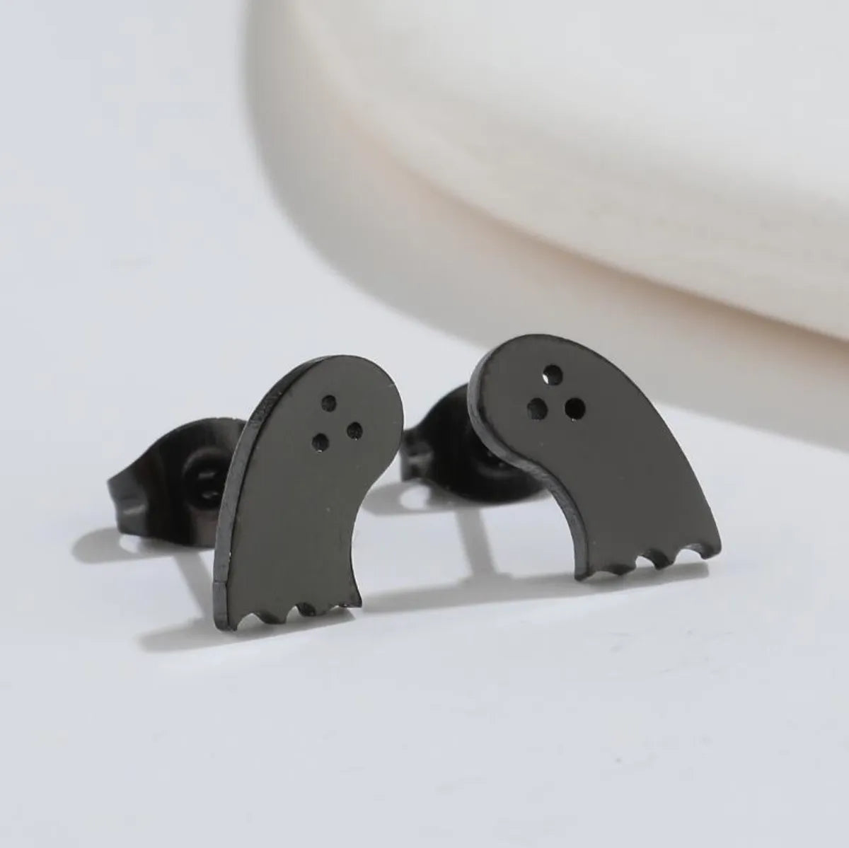 1 Pair Fashion Star Moon Wings Titanium Steel Asymmetrical Plating Hollow Out Ear Studs