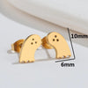 1 Pair Fashion Star Moon Wings Titanium Steel Asymmetrical Plating Hollow Out Ear Studs