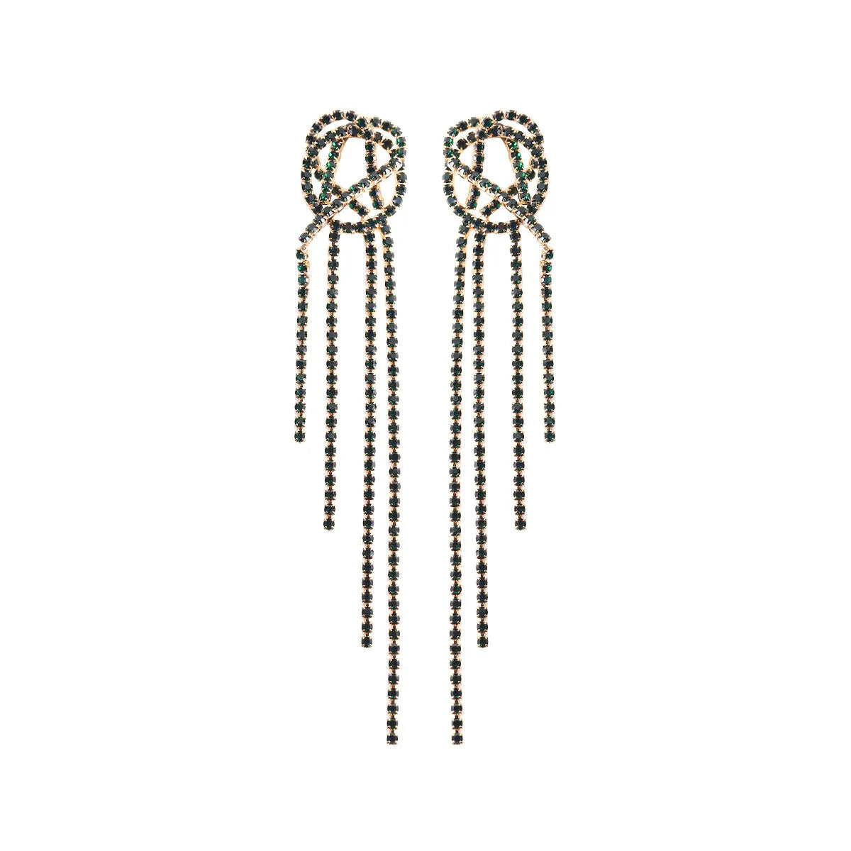 1 Pair Fashion Tassel Alloy Inlay Artificial Gemstones Women's Drop Earrings