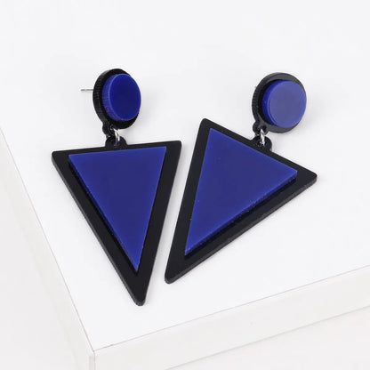 1 Pair Fashion Triangle Round Arylic Patchwork Women'S Drop Earrings