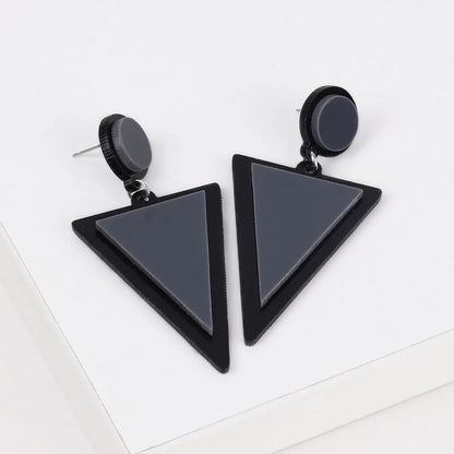 1 Pair Fashion Triangle Round Arylic Patchwork Women'S Drop Earrings