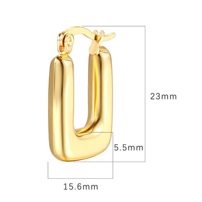 1 Pair Fashion U Shape Stainless Steel Plating Drop Earrings