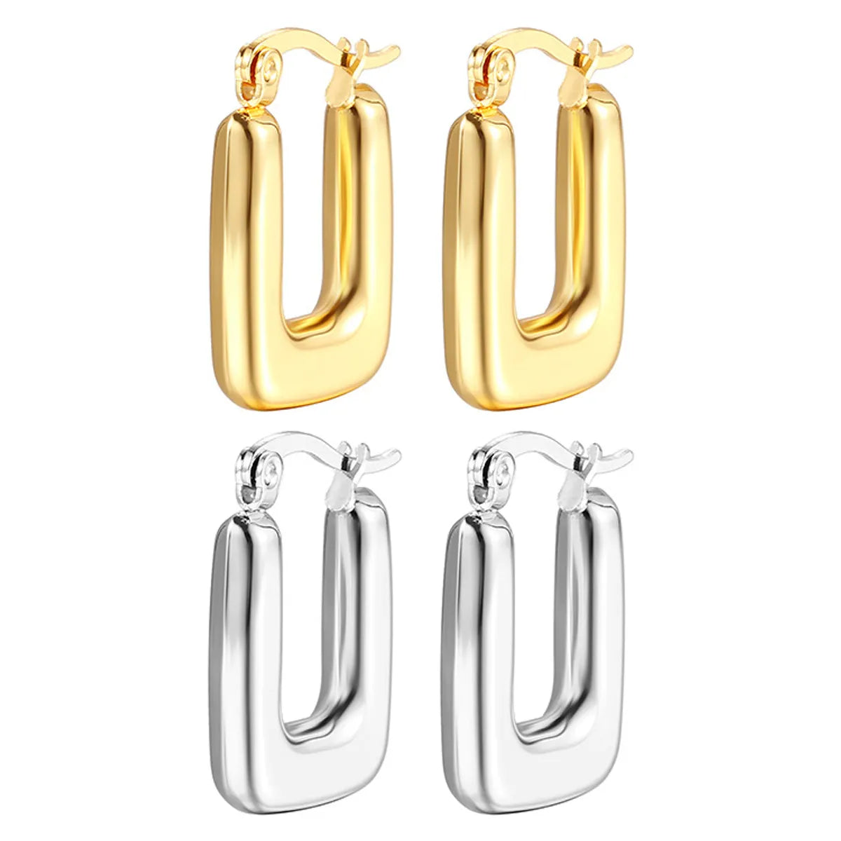 1 Pair Fashion U Shape Stainless Steel Plating Drop Earrings