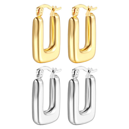 1 Pair Fashion U Shape Stainless Steel Plating Drop Earrings