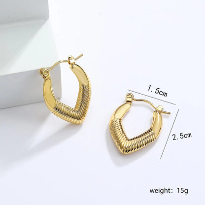 1 Pair Fashion U Shape Stainless Steel Plating Earrings