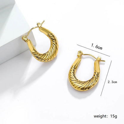 1 Pair Fashion U Shape Stainless Steel Plating Earrings