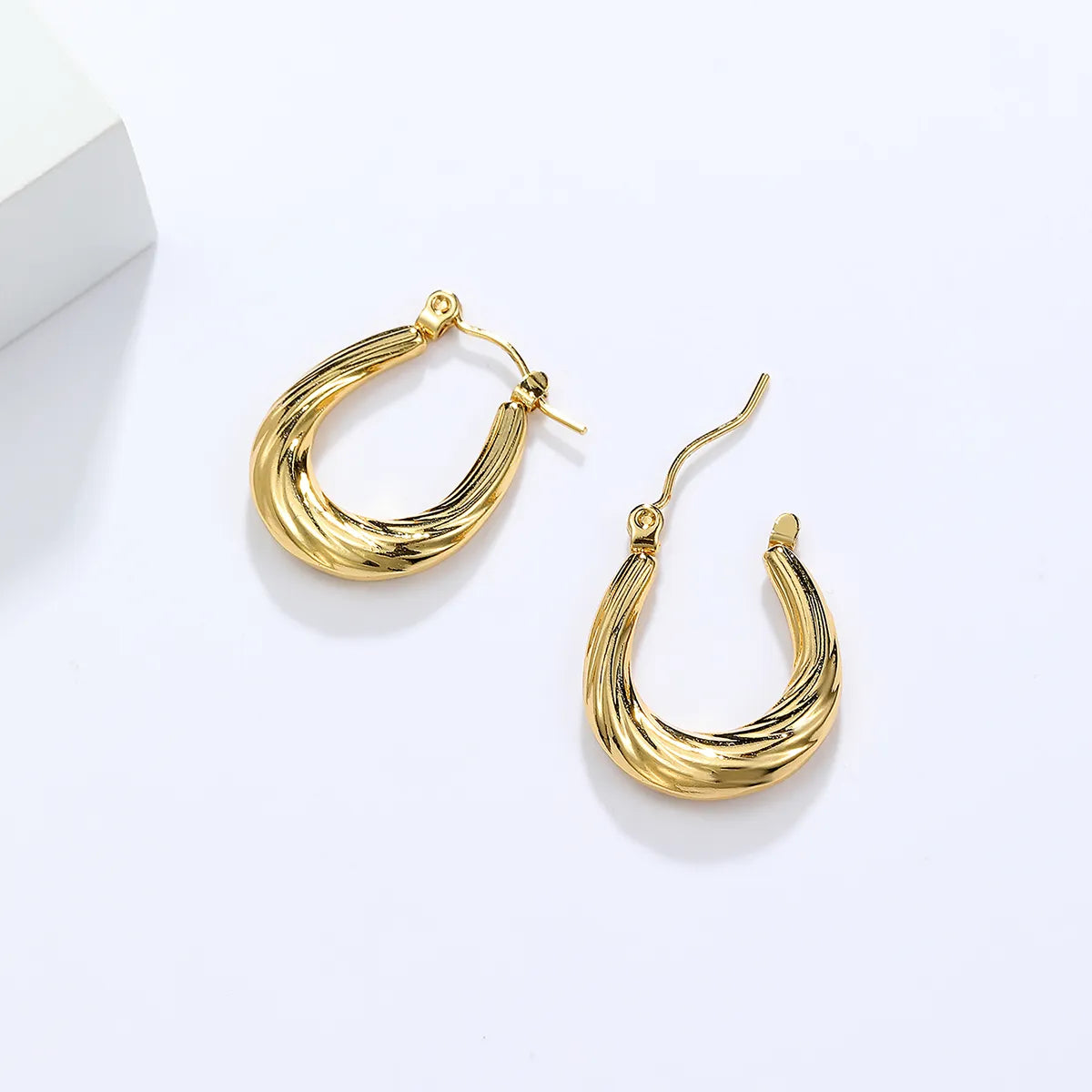 1 Pair Fashion U Shape Stainless Steel Plating Earrings