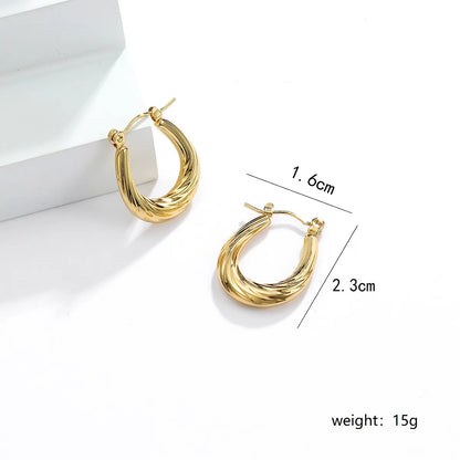 1 Pair Fashion U Shape Stainless Steel Plating Earrings