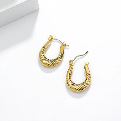 1 Pair Fashion U Shape Stainless Steel Plating Earrings