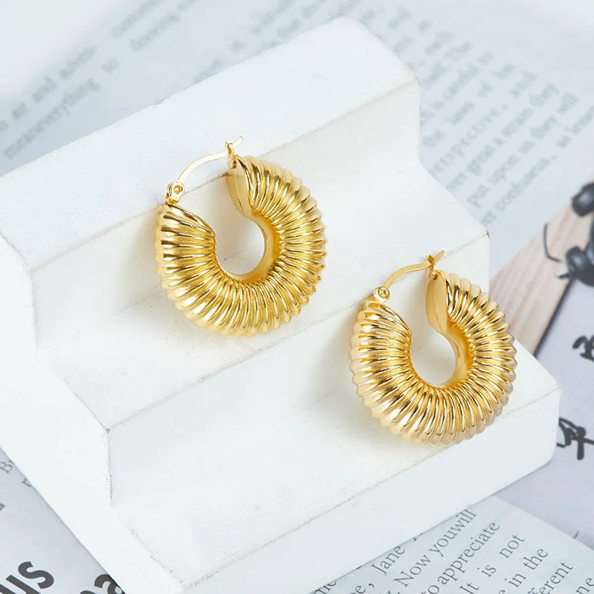 1 Pair Fashion U Shape Stainless Steel Plating Earrings