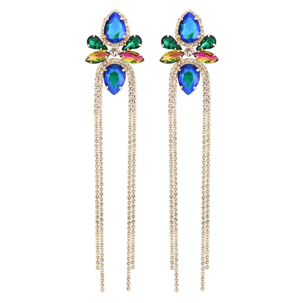 1 Pair Fashion Water Droplets Alloy Inlay Rhinestones Women's Drop Earrings Earrings