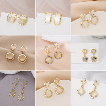 1 Pair Fashion Water Droplets Alloy Plating Rhinestones Women'S Drop Earrings