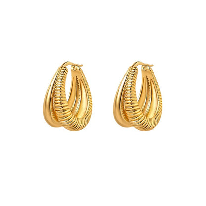 1 Pair Fashion Water Droplets Gold Plated Plating Women'S Earrings