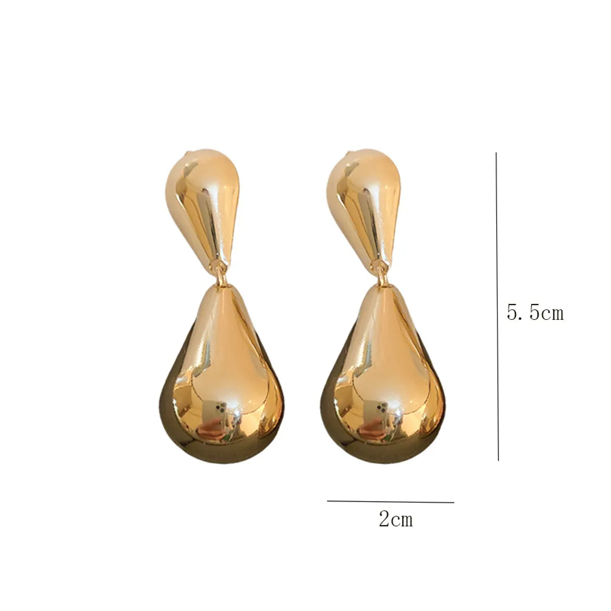 1 Pair Fashion Water Droplets Plating Iron Drop Earrings