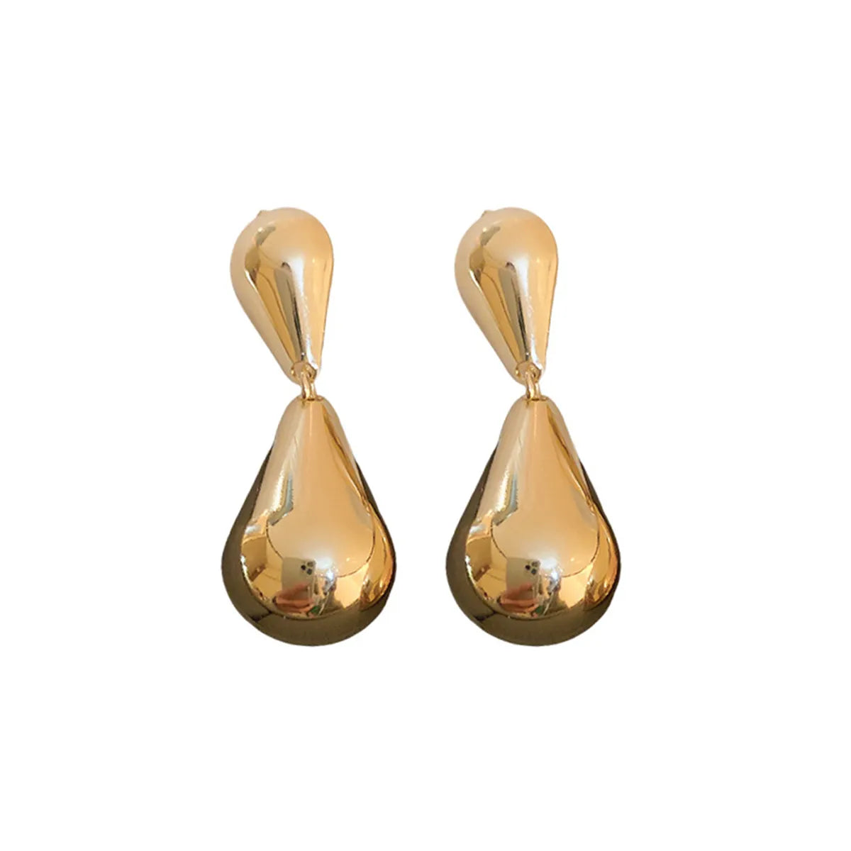 1 Pair Fashion Water Droplets Plating Iron Drop Earrings