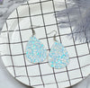 1 Pair Fashion Water Droplets Pu Leather Sequins Women'S Drop Earrings