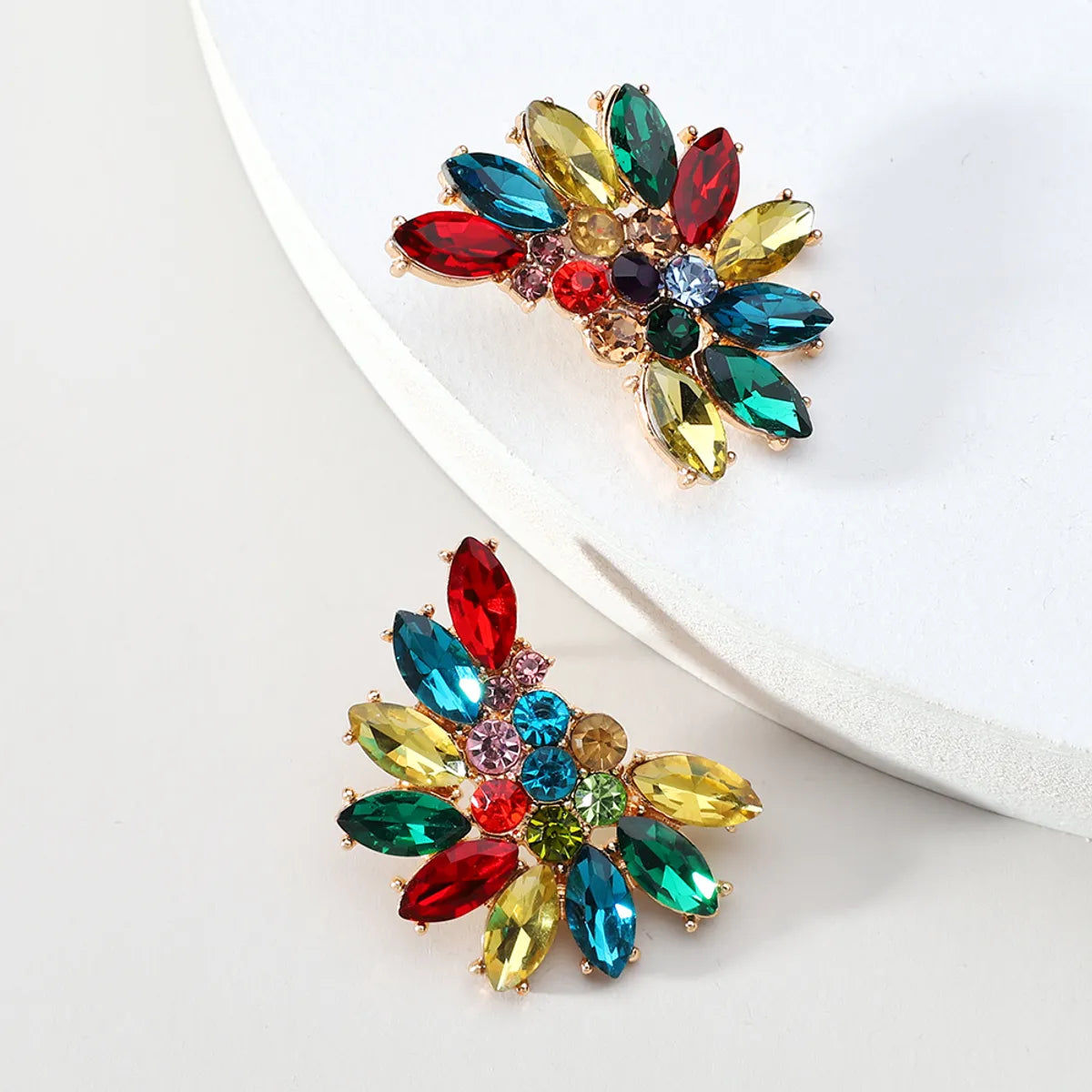 1 Pair Fashion Water Droplets Rhinestone Inlay Zircon Women's Earrings