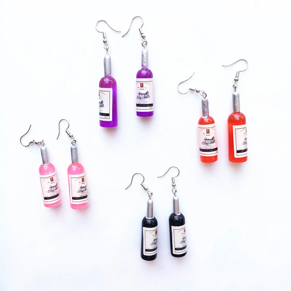 1 Pair Fashion Wine Bottle Resin Handmade Women's Drop Earrings