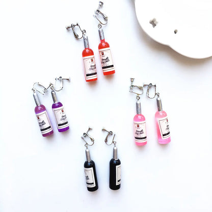 1 Pair Fashion Wine Bottle Resin Handmade Women's Drop Earrings