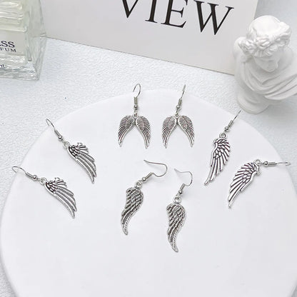 1 Pair Fashion Wings Metal Drop Earrings