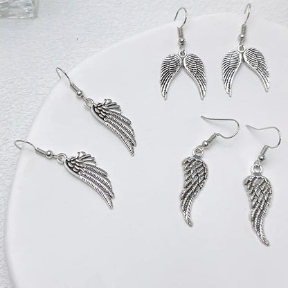 1 Pair Fashion Wings Metal Drop Earrings