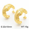 1 Pair French Style C Shape Plating Titanium Steel 18K Gold Plated Ear Studs