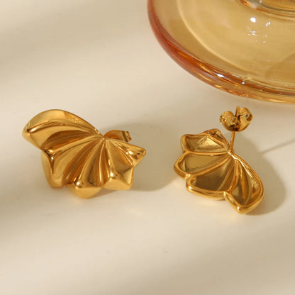 1 Pair French Style Classic Style Geometric Wings 304 Stainless Steel 18K Gold Plated Ear Studs