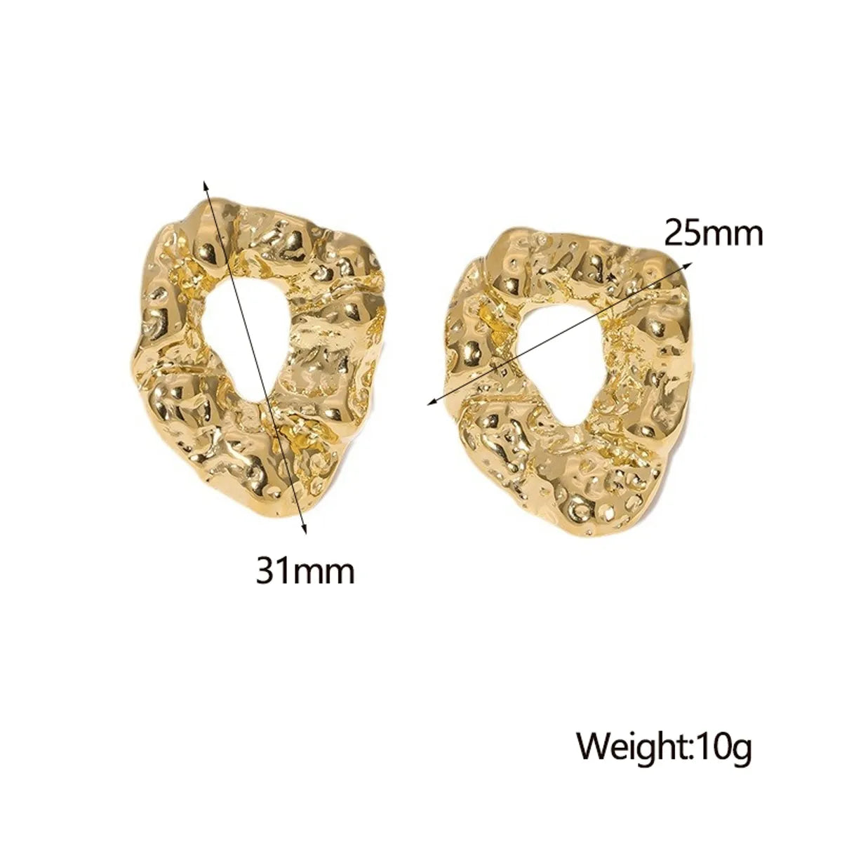 1 Pair French Style Classic Style Irregular Plating 304 Stainless Steel 18K Gold Plated Ear Studs