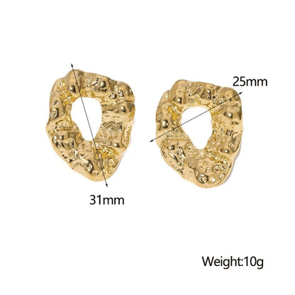 1 Pair French Style Classic Style Irregular Plating 304 Stainless Steel 18K Gold Plated Ear Studs