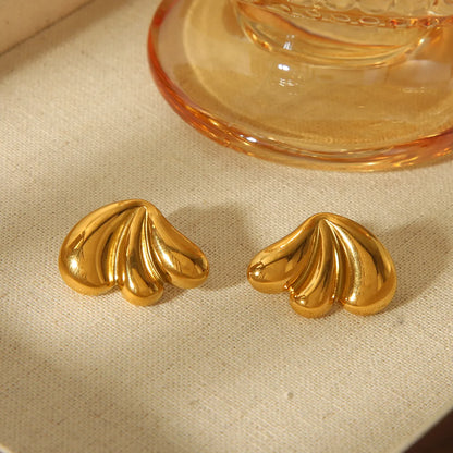 1 Pair French Style Classic Style Water Droplets Wings 304 Stainless Steel 18K Gold Plated Ear Studs