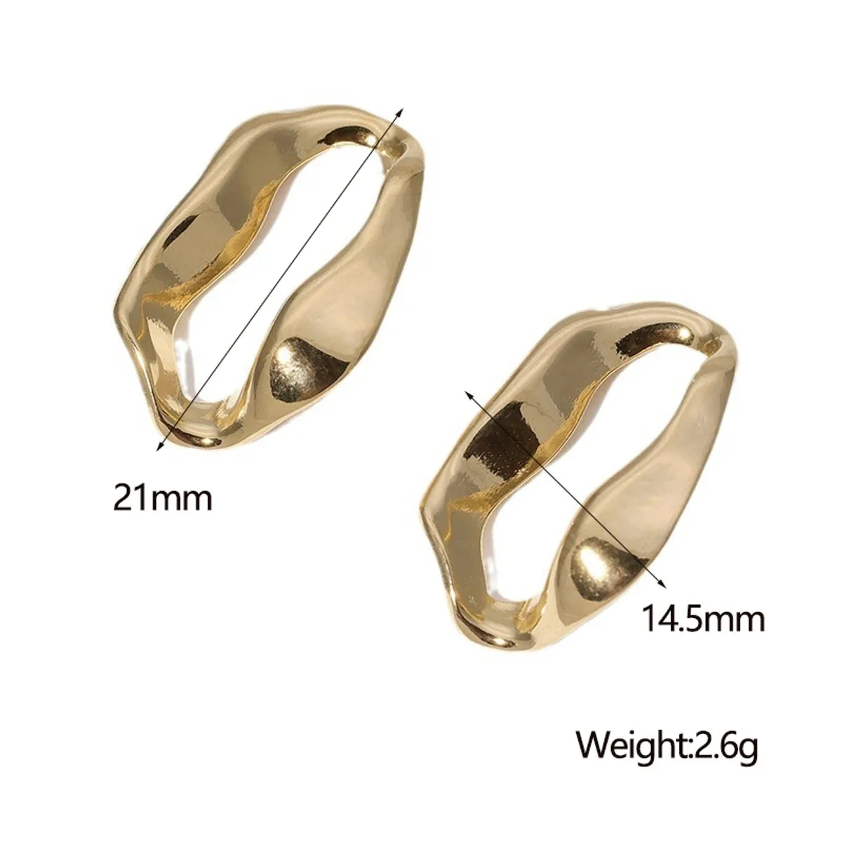 1 Pair French Style Modern Style Simple Style Irregular Hollow Out Stainless Steel 18K Gold Plated Ear Studs