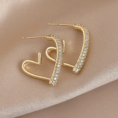 1 Pair French Style Simple Style Classic Style Heart Shape Alloy Drop Earrings