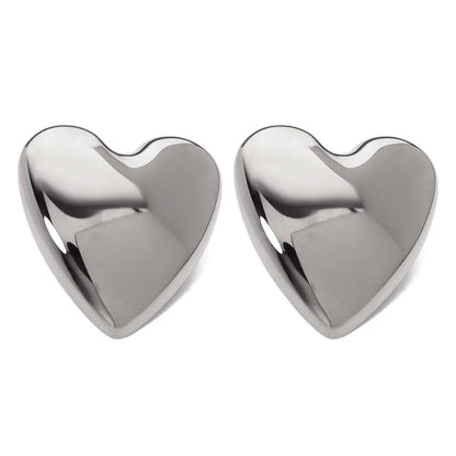 1 Pair French Style Simple Style Classic Style Heart Shape Polishing 304 Stainless Steel Ear Studs