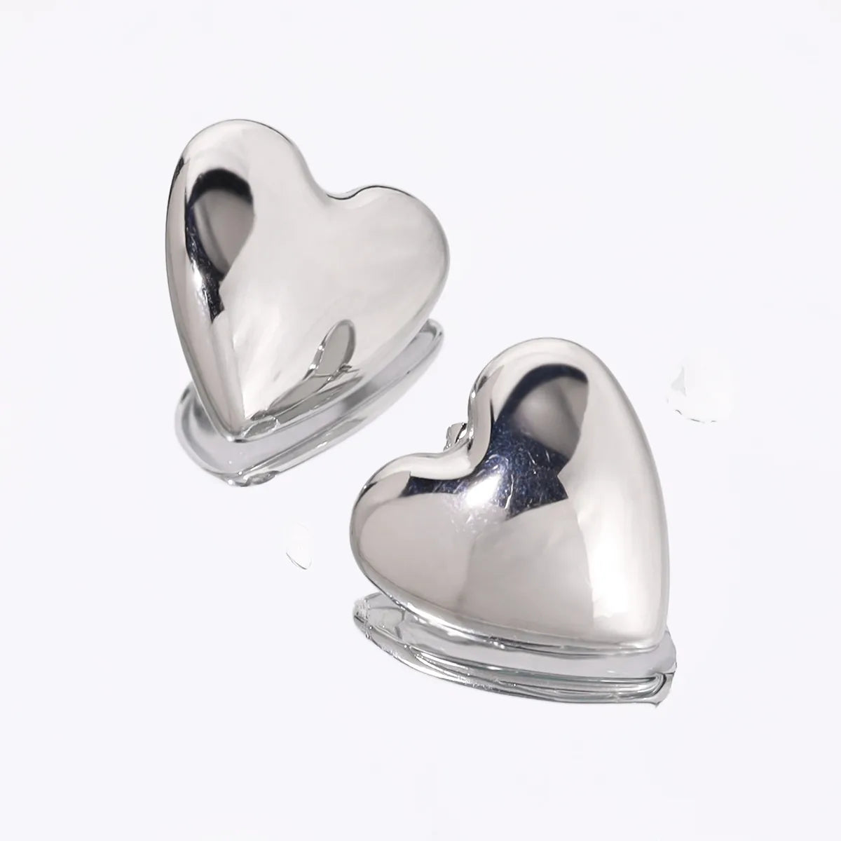 1 Pair French Style Simple Style Classic Style Heart Shape Polishing 304 Stainless Steel Ear Studs