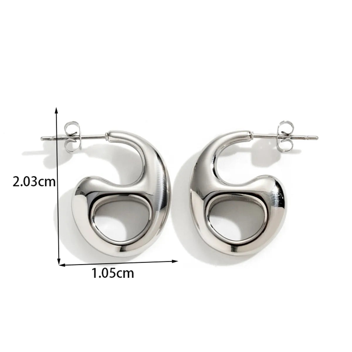 1 Pair French Style Simple Style Classic Style Number Heart Shape Plating Stainless Steel 18k Gold Plated Ear Studs