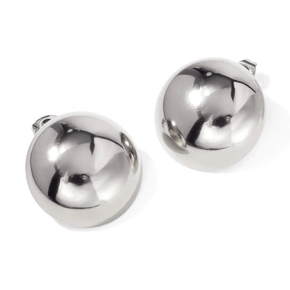 1 Pair French Style Simple Style Classic Style Round Polishing 304 Stainless Steel 18K Gold Plated Ear Studs