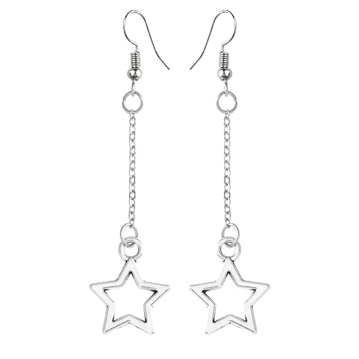 1 Pair French Style Simple Style Classic Style Star Hollow Out Alloy Drop Earrings