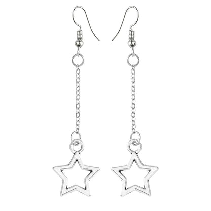 1 Pair French Style Simple Style Classic Style Star Hollow Out Alloy Drop Earrings