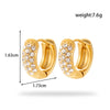 1 Pair French Style Simple Style Korean Style Geometric 304 Stainless Steel Zircon Hoop Earrings Drop Earrings