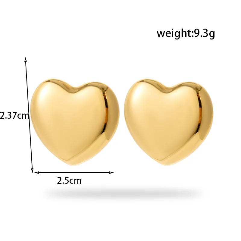 1 Pair French Style Simple Style Korean Style Heart Shape Plating 304 Stainless Steel Drop Earrings Ear Studs