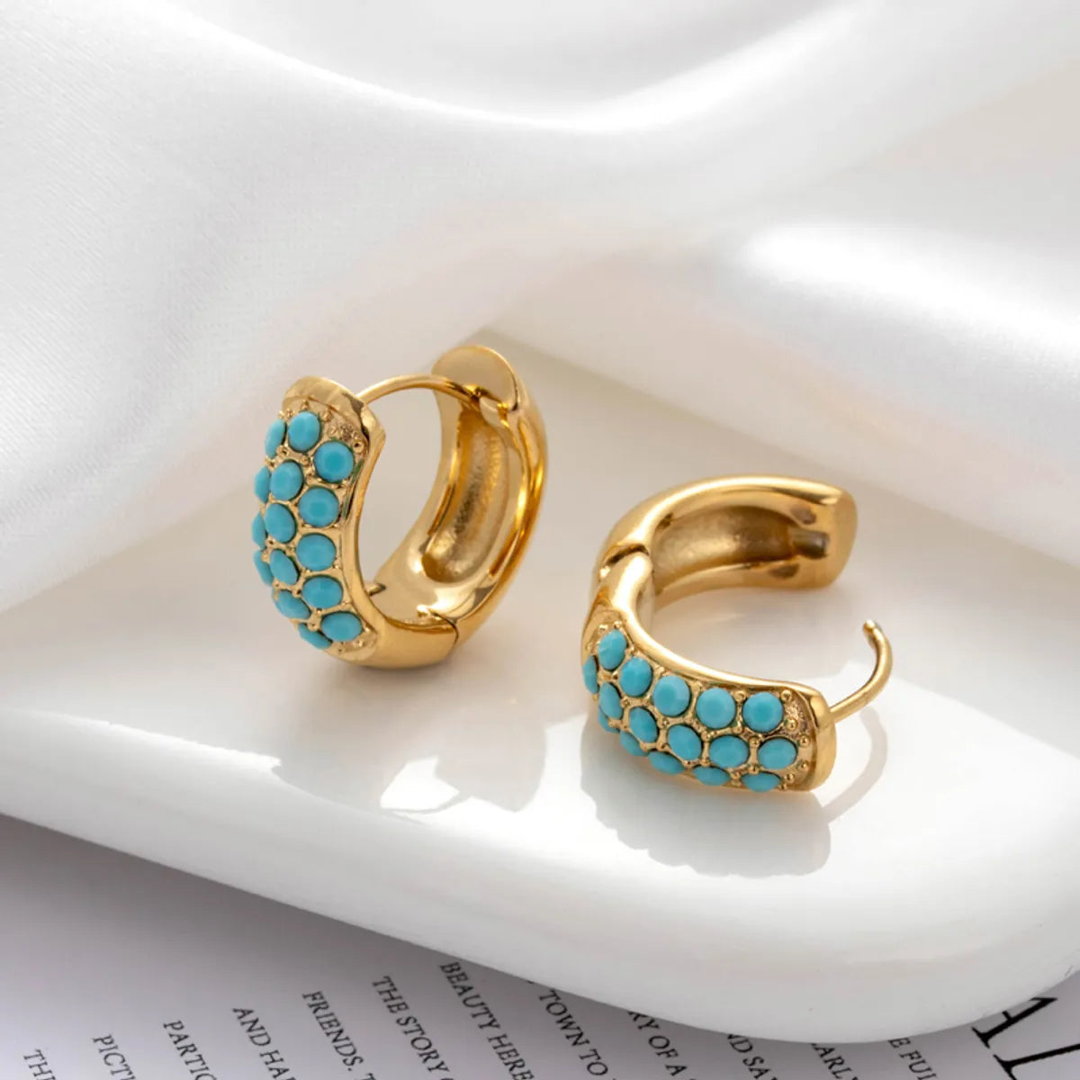 1 Pair French Style Simple Style Korean Style Round Plating Inlay 304 Stainless Steel Zircon Earrings