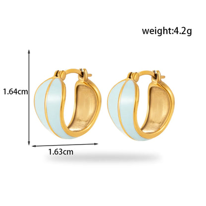 1 Pair French Style Simple Style Korean Style Round Plating Inlay 304 Stainless Steel Zircon Earrings