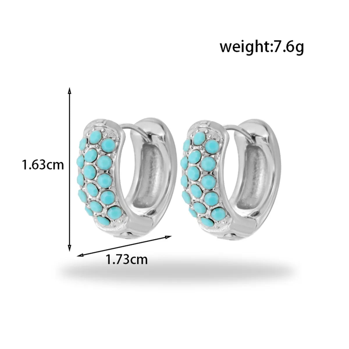 1 Pair French Style Simple Style Korean Style Round Plating Inlay 304 Stainless Steel Zircon Earrings