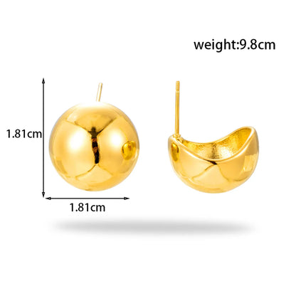 1 Pair French Style Simple Style Oval Plating Stainless Steel 18k Gold Plated Drop Earrings