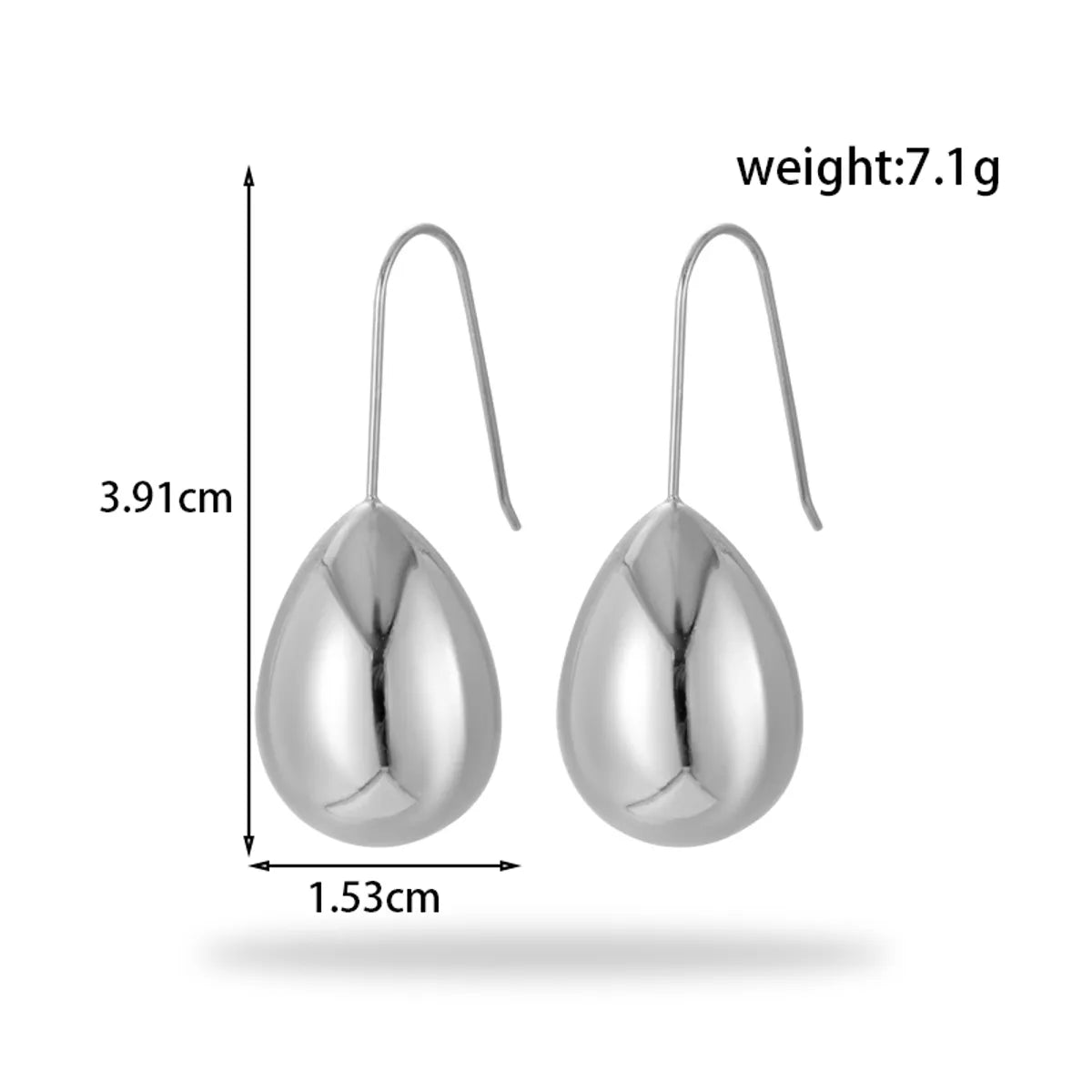 1 Pair French Style Simple Style Oval Plating Stainless Steel 18k Gold Plated Drop Earrings