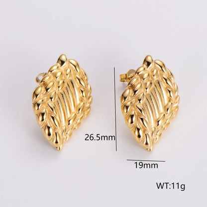 1 Pair French Style Simple Style Round Square Heart Shape 304 Stainless Steel No Inlaid 18K Gold Plated Ear Studs