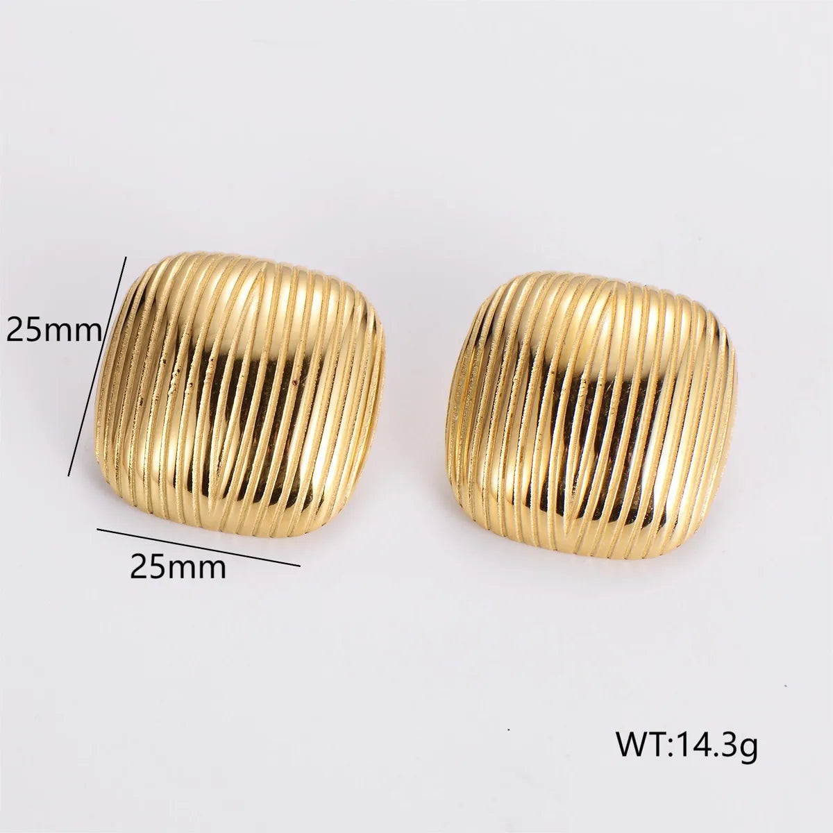 1 Pair French Style Simple Style Round Square Heart Shape 304 Stainless Steel No Inlaid 18K Gold Plated Ear Studs