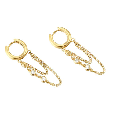 1 Pair French Style Simple Style Solid Color Plating Inlay Copper Zircon 18k Gold Plated Drop Earrings