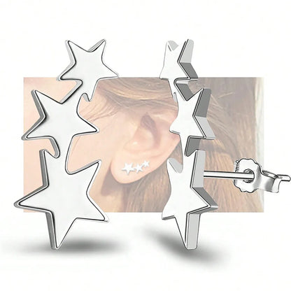 1 Pair French Style Simple Style Star Stainless Steel Ear Studs