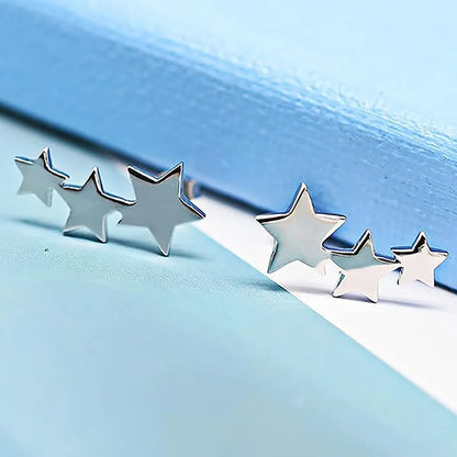 1 Pair French Style Simple Style Star Stainless Steel Ear Studs